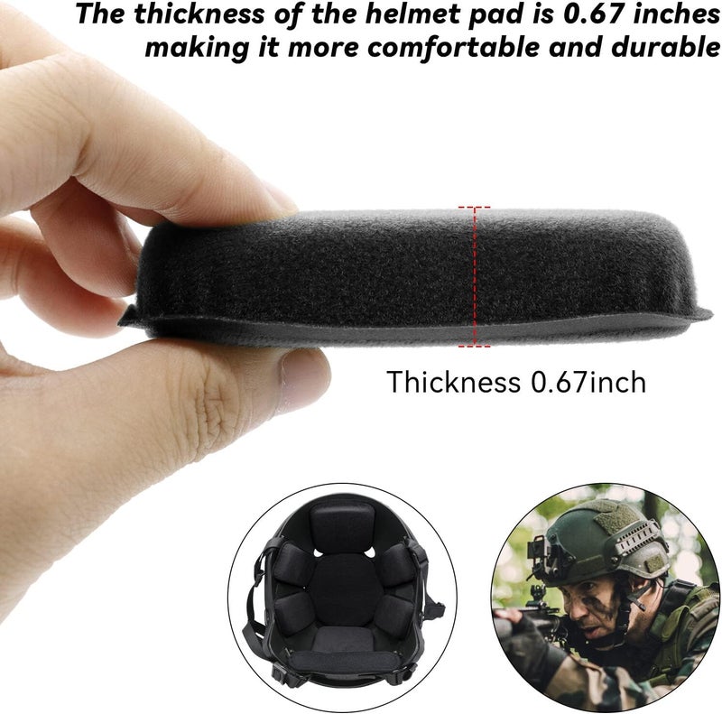 Aoutacc Universal Airsoft Helmet Padding, Replacement Foam Kits Set, Pads and Accessories for Fast/Mich/ACH/USMC/PASGT Helmets (Black) - Image 2